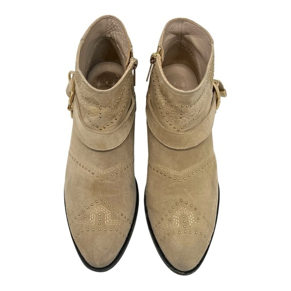 Anine Bing Bianca Tan Suede Studded Harness Casual Bohemian Ankle Boots Women 39 - Picture 3 of 15
